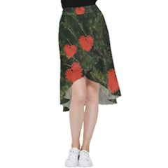 Valentine Day Heart Love Frill Hi Low Chiffon Skirt by artworkshop