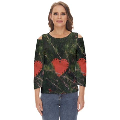 Valentine Day Heart Love Cut Out Wide Sleeve Top by artworkshop