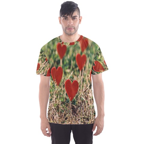 Valentine Day Heart Pattern Love Men s Sport Mesh Tee by artworkshop