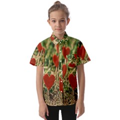 Valentine Day Heart Pattern Love Kids  Short Sleeve Shirt by artworkshop