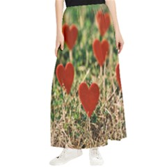 Valentine Day Heart Pattern Love Maxi Chiffon Skirt by artworkshop