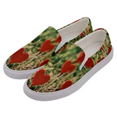 Valentine Day Heart Pattern Love Men s Canvas Slip Ons by artworkshop