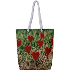 Valentine Day Heart Pattern Love Full Print Rope Handle Tote (small) by artworkshop