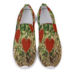 Valentine Day Heart Pattern Love Women s Slip On Sneakers by artworkshop