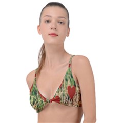 Valentine Day Heart Pattern Love Knot Up Bikini Top by artworkshop