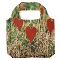 Valentine Day Heart Pattern Love Premium Foldable Grocery Recycle Bag by artworkshop