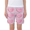 Valentine Day Heart Pattern Pink Women s Basketball Shorts View1