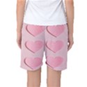 Valentine Day Heart Pattern Pink Women s Basketball Shorts View2