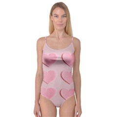 Valentine Day Heart Pattern Pink Camisole Leotard  by artworkshop