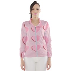 Valentine Day Heart Pattern Pink Women s Windbreaker by artworkshop