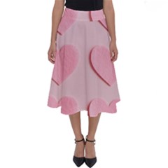 Valentine Day Heart Pattern Pink Perfect Length Midi Skirt by artworkshop