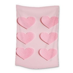 Valentine Day Heart Pattern Pink Small Tapestry