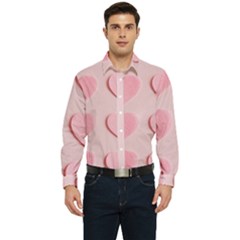 Valentine Day Heart Pattern Pink Men s Long Sleeve  Shirt by artworkshop