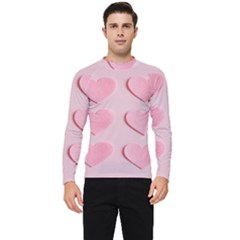 Valentine Day Heart Pattern Pink Men s Long Sleeve Rash Guard by artworkshop