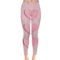 Valentine Day Heart Pattern Pink Inside Out Leggings by artworkshop