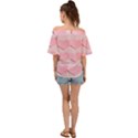 Valentine Day Heart Pattern Pink Off Shoulder Short Sleeve Top View2