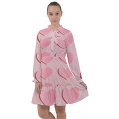 Valentine Day Heart Pattern Pink All Frills Chiffon Dress by artworkshop