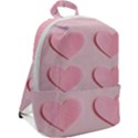 Valentine Day Heart Pattern Pink Zip Up Backpack View2