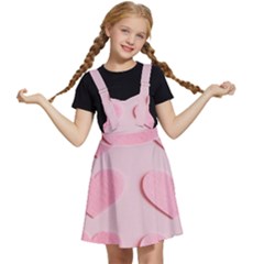 Valentine Day Heart Pattern Pink Kids  Apron Dress by artworkshop