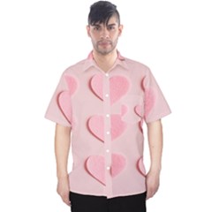 Valentine Day Heart Pattern Pink Men s Hawaii Shirt