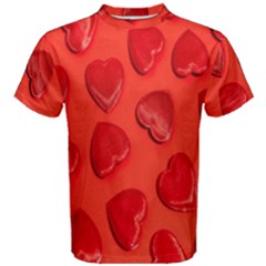 Valentine Day Heart Pattern  Men s Cotton Tee by artworkshop