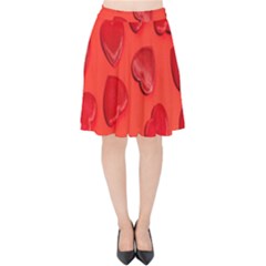 Valentine Day Heart Pattern  Velvet High Waist Skirt by artworkshop