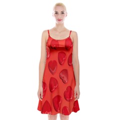 Valentine Day Heart Pattern  Spaghetti Strap Velvet Dress by artworkshop