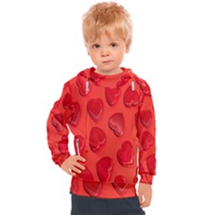 Valentine Day Heart Pattern  Kids  Hooded Pullover by artworkshop