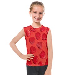 Valentine Day Heart Pattern  Kids  Mesh Tank Top by artworkshop