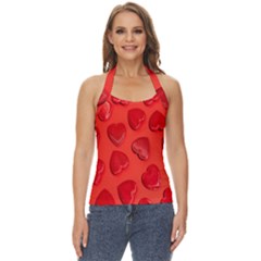 Valentine Day Heart Pattern  Basic Halter Top by artworkshop