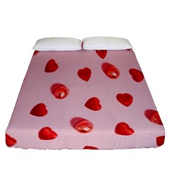 Valentine Day Heart Pattern Fitted Sheet (california King Size) by artworkshop