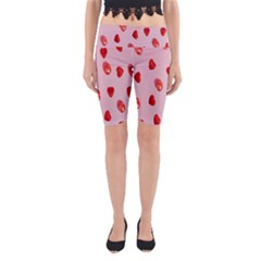 Valentine Day Heart Pattern Yoga Cropped Leggings by artworkshop