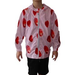 Valentine Day Heart Pattern Kids  Hooded Windbreaker by artworkshop