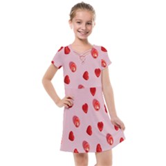 Valentine Day Heart Pattern Kids  Cross Web Dress