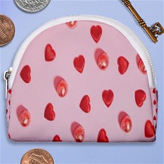 Valentine Day Heart Pattern Horseshoe Style Canvas Pouch by artworkshop