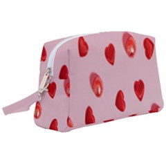 Valentine Day Heart Pattern Wristlet Pouch Bag (large) by artworkshop