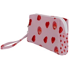 Valentine Day Heart Pattern Wristlet Pouch Bag (small) by artworkshop