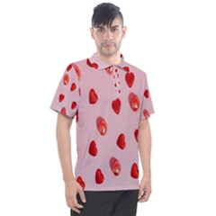 Valentine Day Heart Pattern Men s Polo Tee by artworkshop