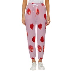 Valentine Day Heart Pattern Cropped Drawstring Pants by artworkshop