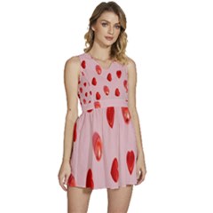 Valentine Day Heart Pattern Sleeveless High Waist Mini Dress by artworkshop