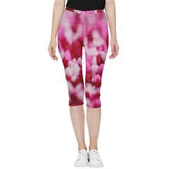 Valentine Day Heart Symbol Capsule Inside Out Lightweight Velour Capri Leggings  by artworkshop