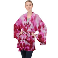 Valentine Day Heart Symbol Capsule Long Sleeve Velvet Kimono  by artworkshop