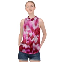 Valentine Day Heart Symbol Capsule High Neck Satin Top by artworkshop