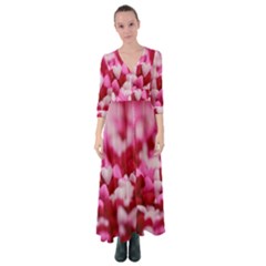 Valentine Day Heart Symbol Capsule Button Up Maxi Dress by artworkshop