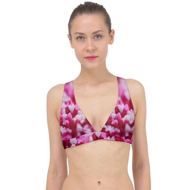 Valentine Day Heart Symbol Capsule Classic Banded Bikini Top