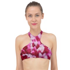 Valentine Day Heart Symbol Capsule High Neck Bikini Top by artworkshop