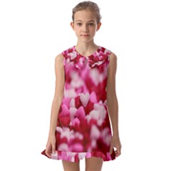 Valentine Day Heart Symbol Capsule Kids  Pilgrim Collar Ruffle Hem Dress by artworkshop