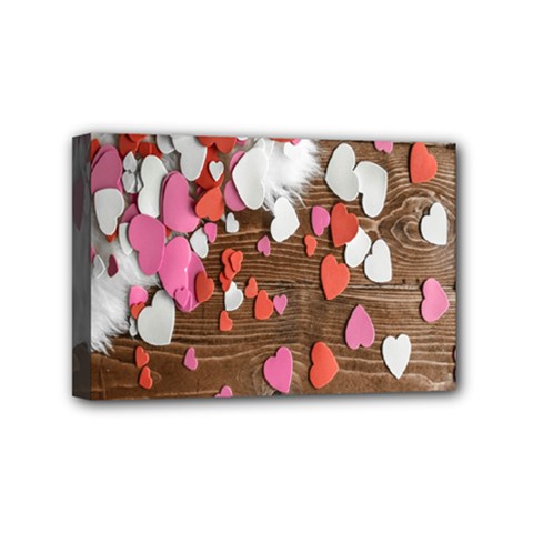 Valentine Day Heart Wallpaper Mini Canvas 6  X 4  (stretched) by artworkshop