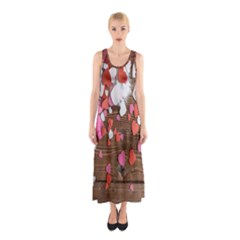 Valentine Day Heart Wallpaper Sleeveless Maxi Dress by artworkshop