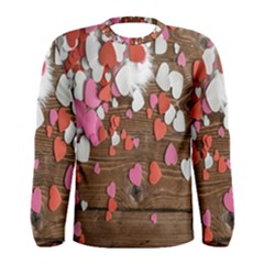 Valentine Day Heart Wallpaper Men s Long Sleeve Tee by artworkshop